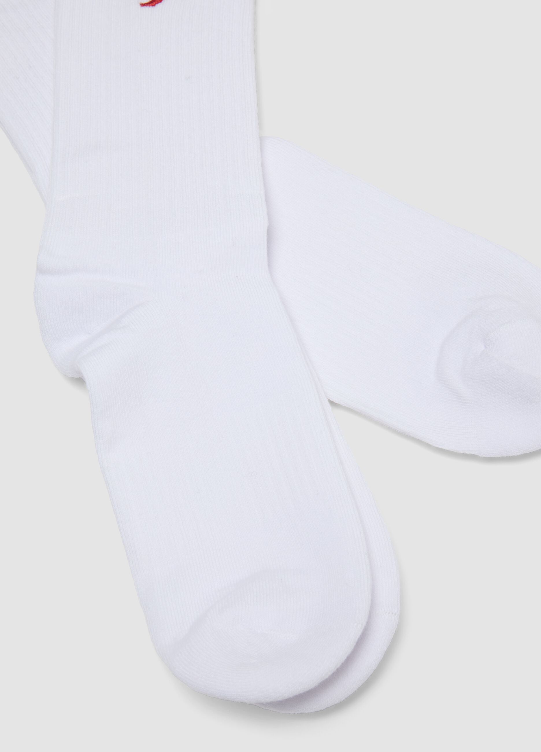 3er-Pack weisse Tennissocken aus Stretch-Baumwolle mit Stickerei