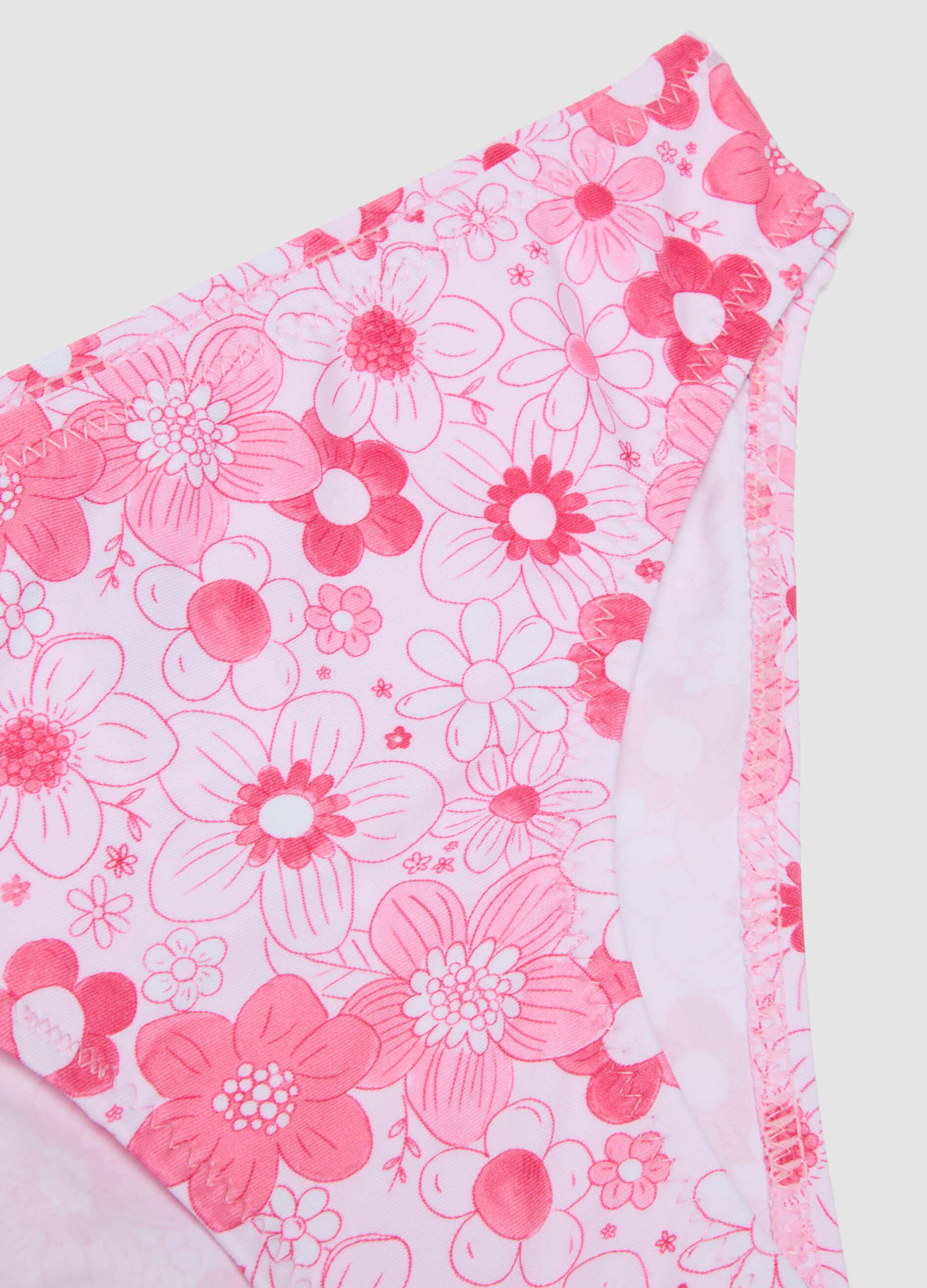 Pink floral stretch bikini