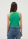 Green stretch cotton tank top with 'Brasil' slogan, regular fit_3