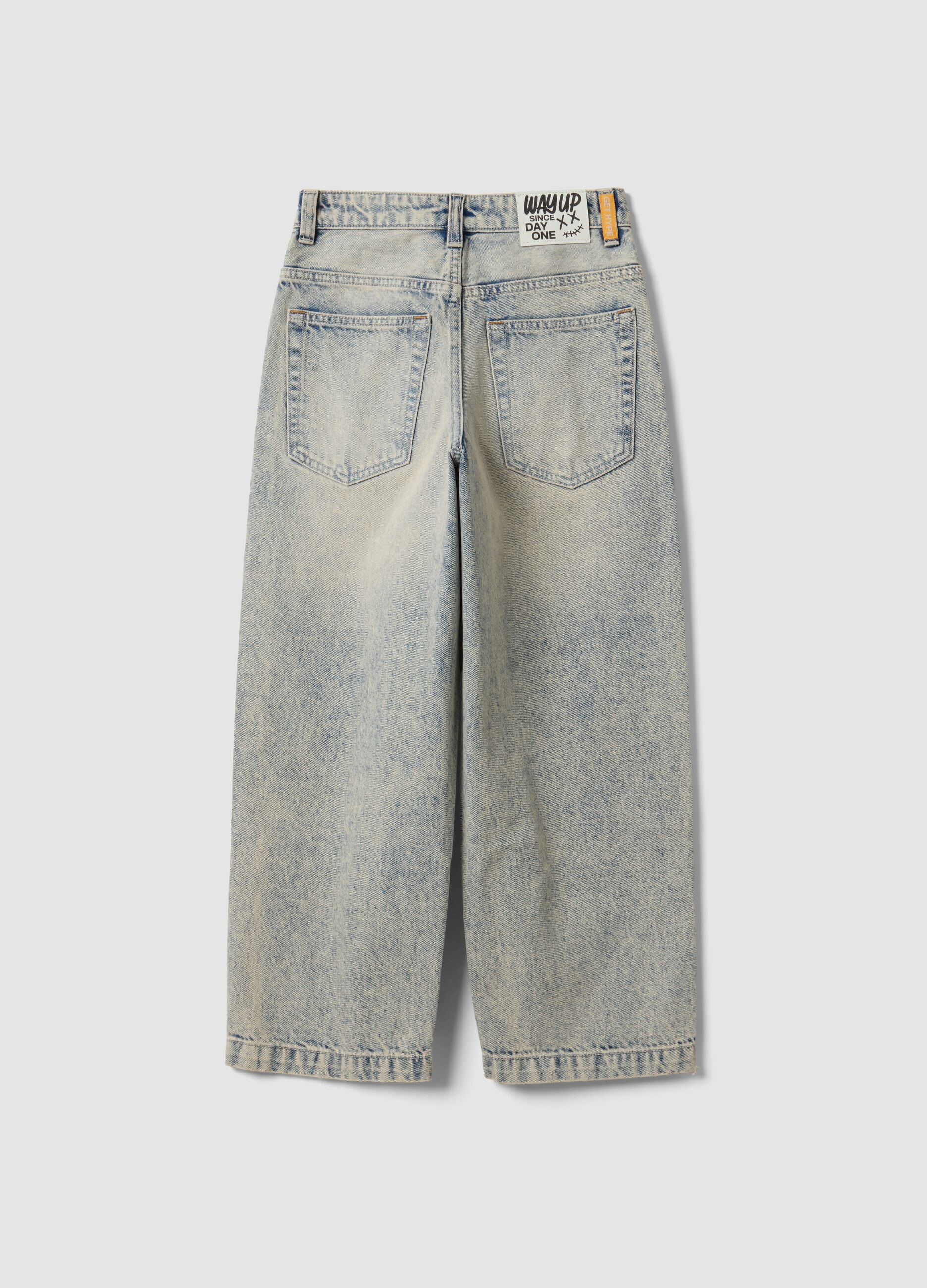 Helle Denim-Jeans aus reiner Baumwolle im Skater Fit f&uuml;r Jungen
