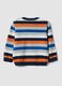 Camisola &agrave;s riscas multicolor em algod&atilde;o puro para beb&eacute; menino_1