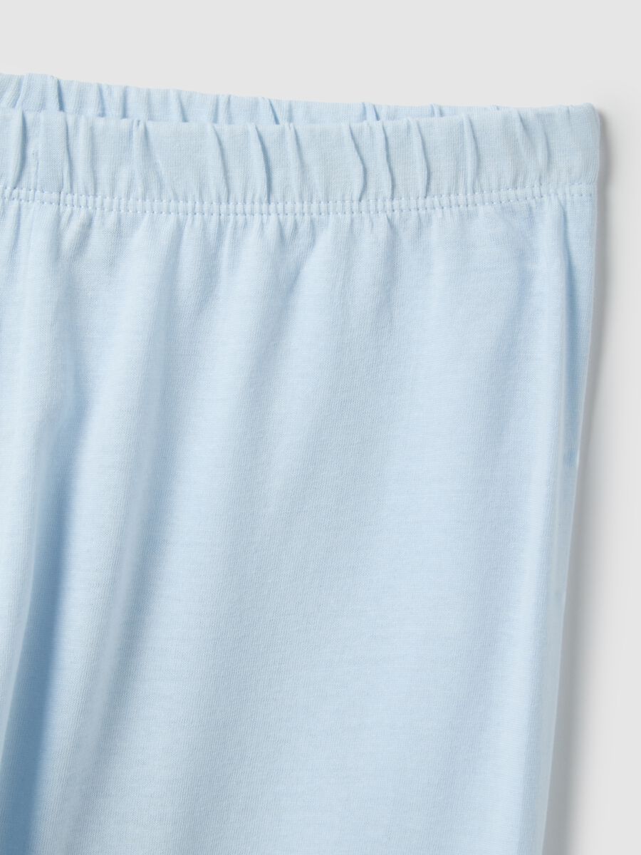 Sky blue regular fit organic cotton pyjamas for girls_3