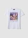 White pure cotton regular fit T-shirt with print_4