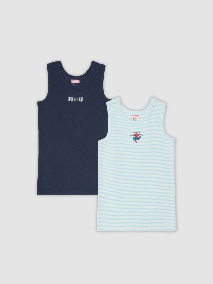 2-pack multicolour Spider-Man organic cotton vests for boys_0