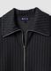 Graues Full-Zip-Sweatshirt aus elastischer Viskose mit Nadelstreifen und Kragen_1