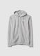 Sweatshirt cinza regular fit em mistura de algod&atilde;o com capuz e fecho_4
