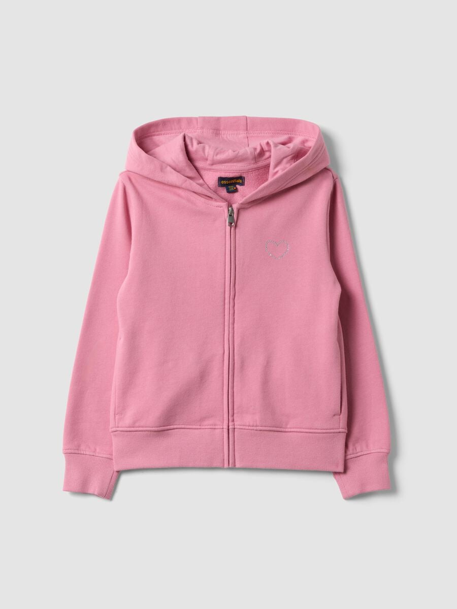 Girls&rsquo; pink organic cotton hooded sweatshirt_0