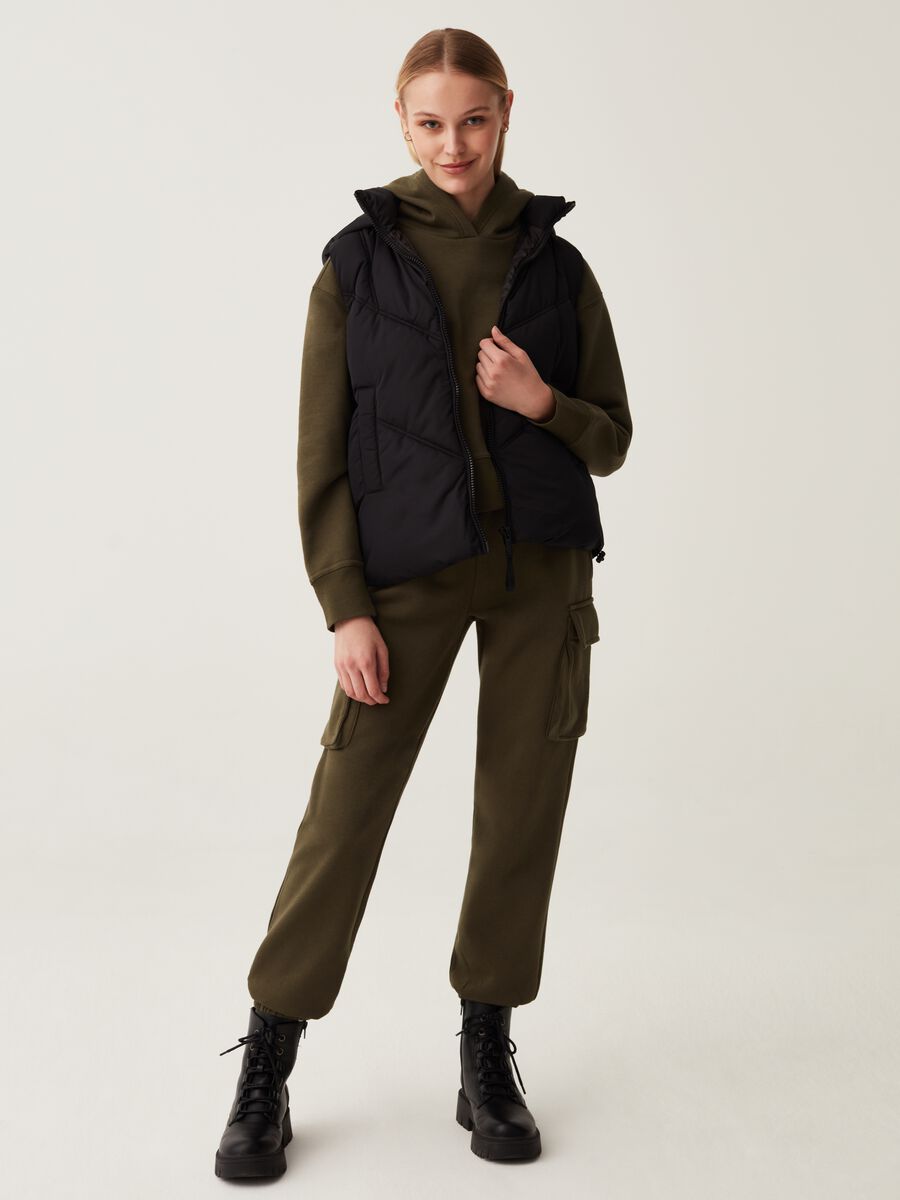 Cargo joggers in fleece with drawstring_0