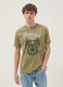 Gr&uuml;nes T-Shirt mit Print aus reiner Baumwolle, Regular Fit_0