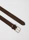 Brown genuine leather belt with metal buckle_1