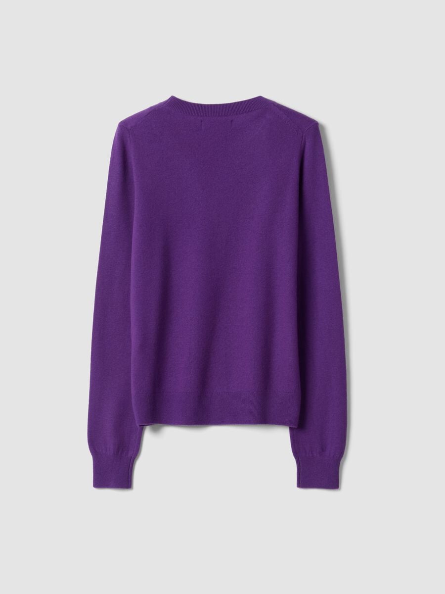 Maglia viola in pura lana a girocollo_2