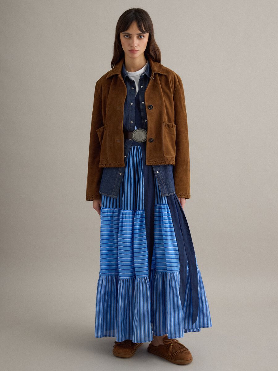 Brown Regular Fit Genuine Leather Blazer_1