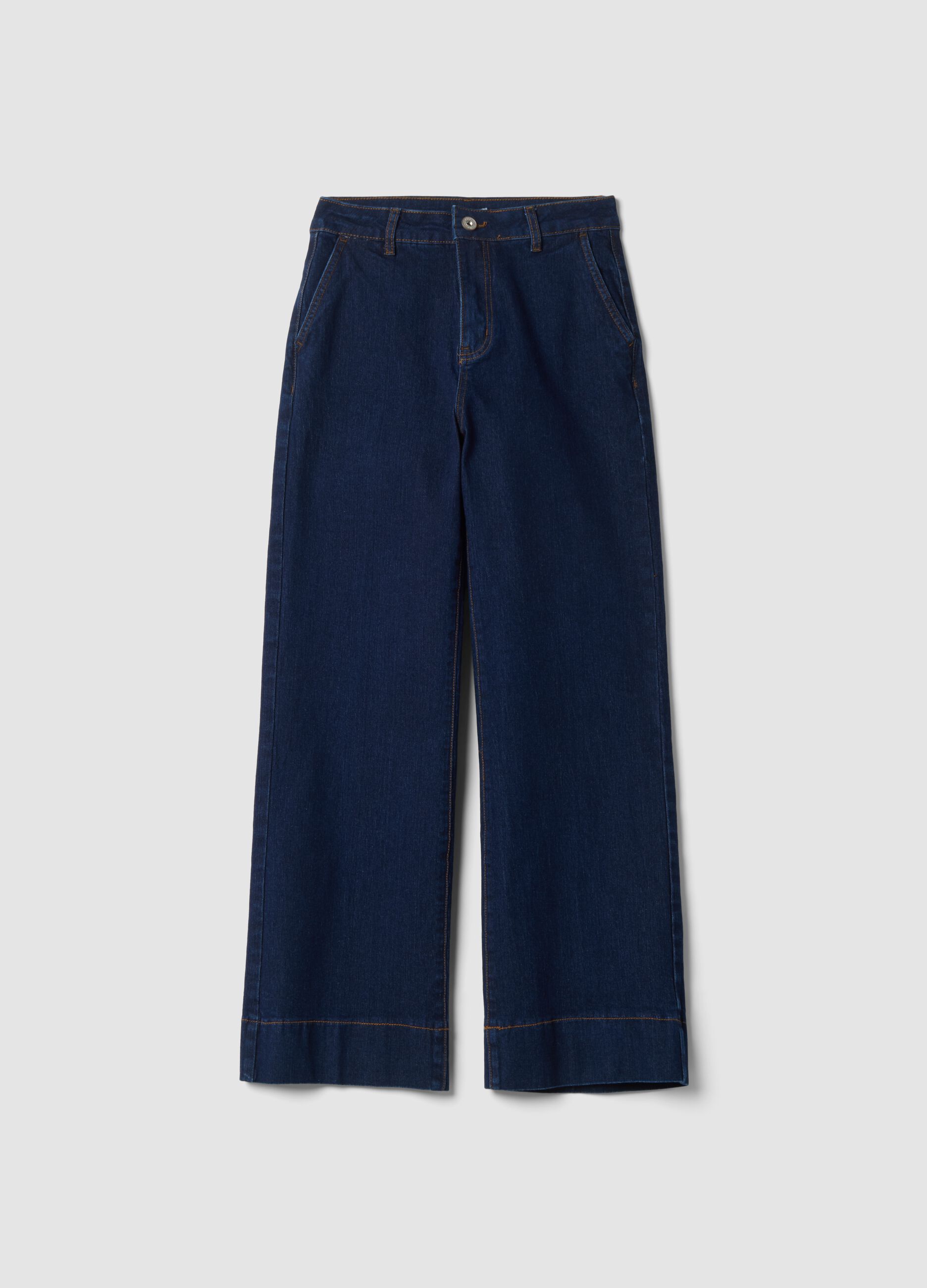 Regular-Fit Denim-Hose aus elastischer Baumwolle