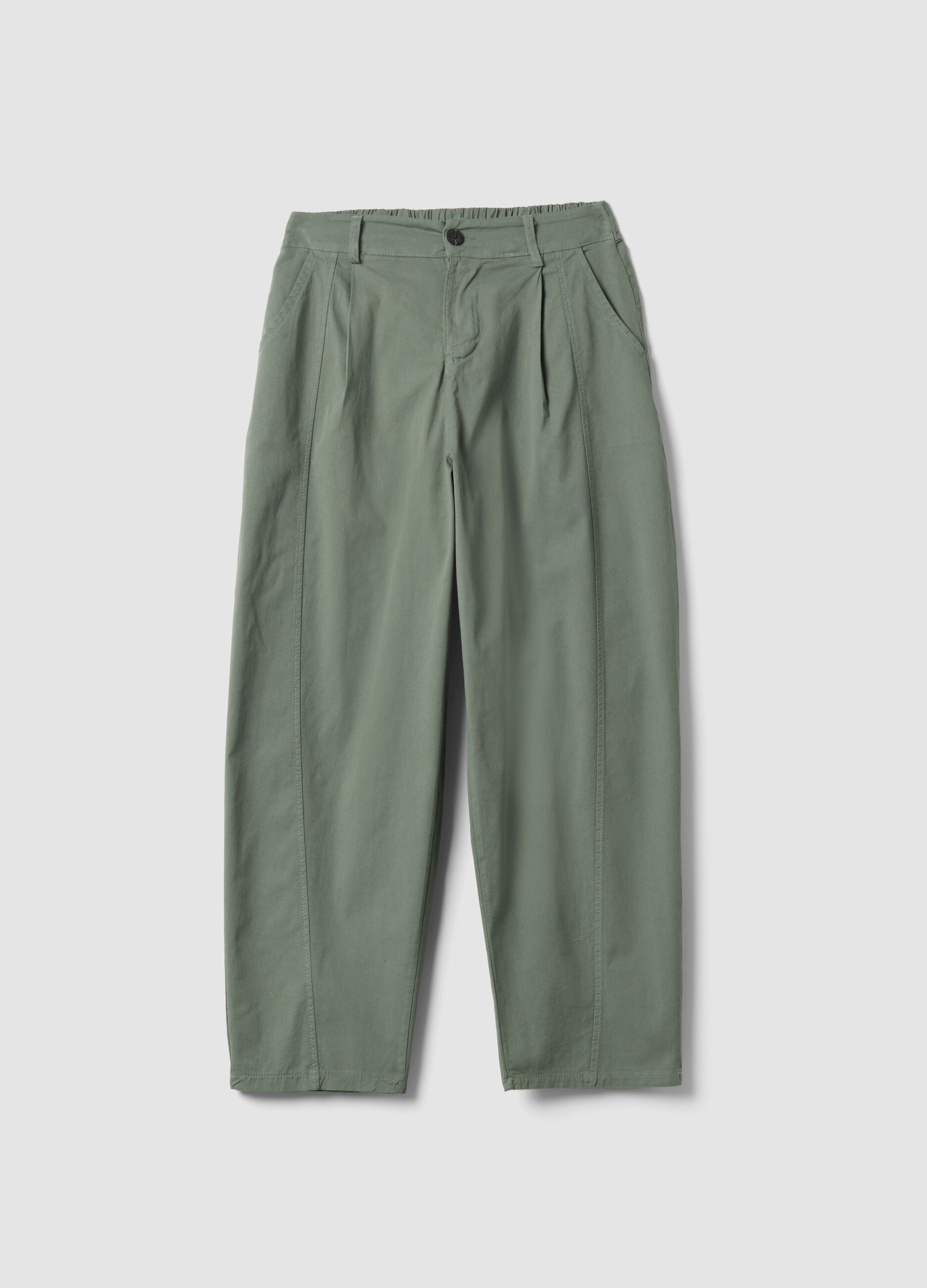 Pantalon chino vert en coton stretch