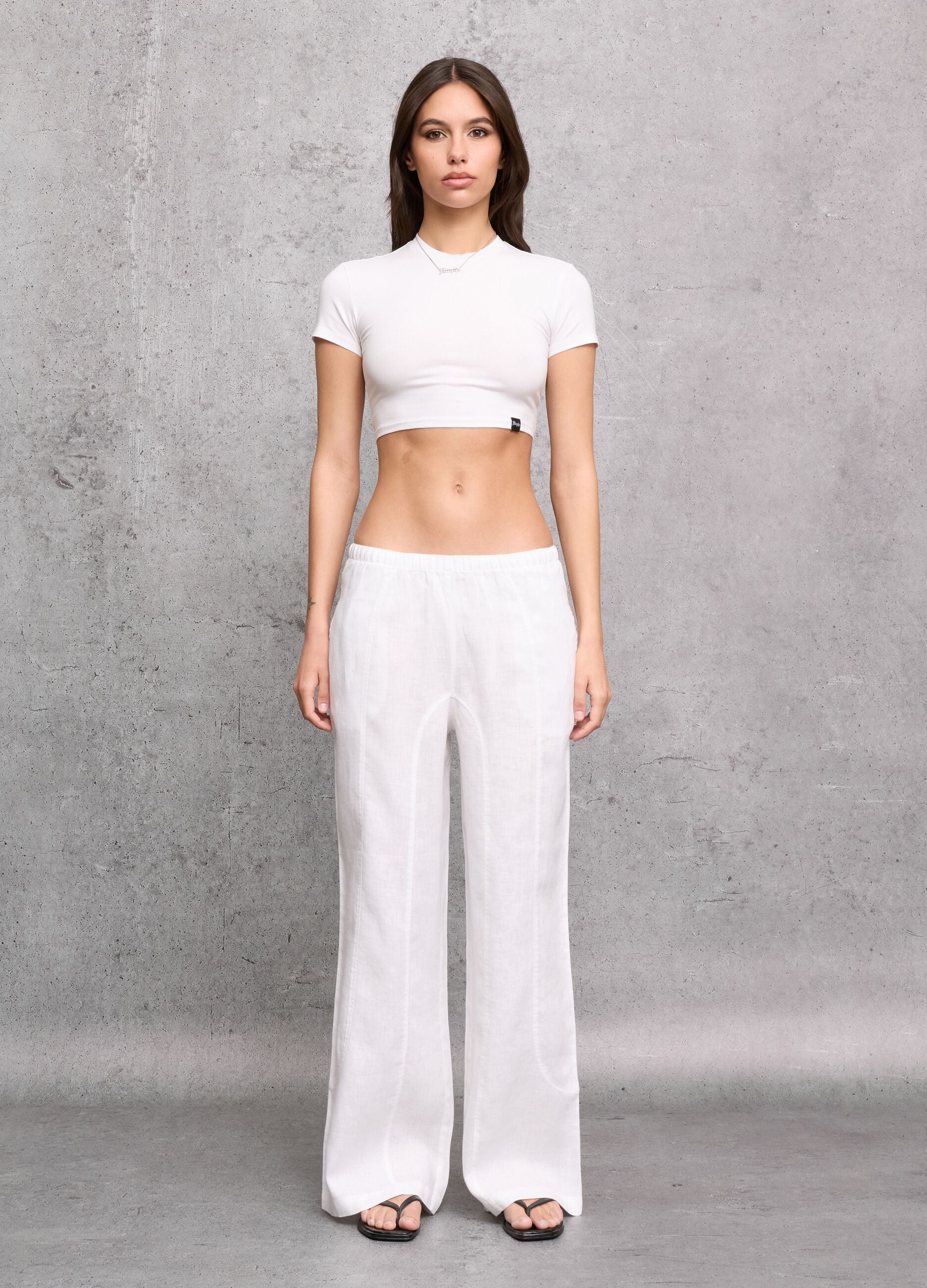 Camiseta crop blanca