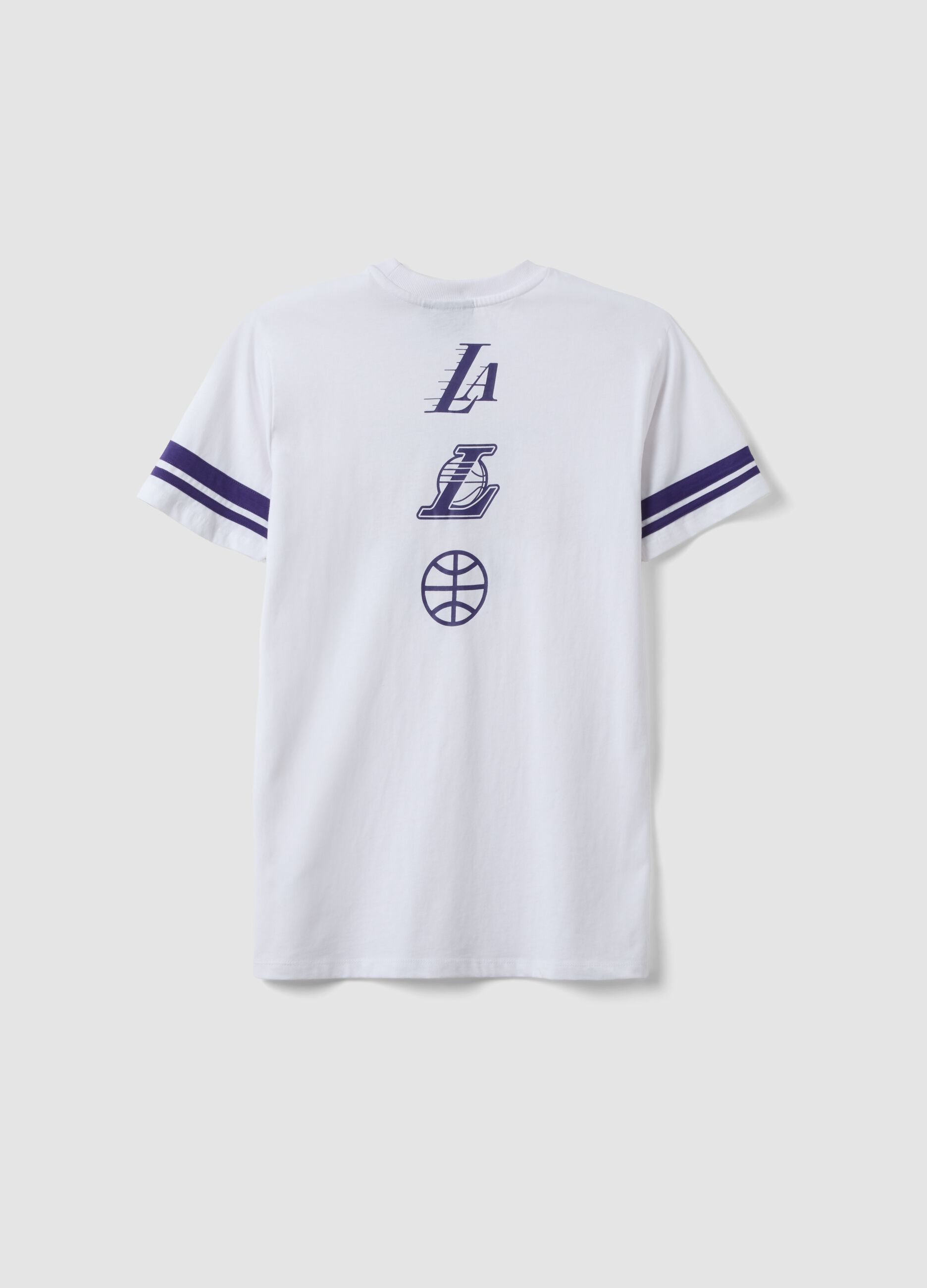 &Lambda;&epsilon;&upsilon;&kappa;ό &pi;&alpha;&iota;&delta;&iota;&kappa;ό T-shirt &alpha;&pi;ό &kappa;&alpha;&theta;&alpha;&rho;ό &beta;&alpha;&mu;&beta;ά&kappa;&iota; &sigma;&epsilon; &chi;&alpha;&lambda;&alpha;&rho;ή &gamma;&rho;&alpha;&mu;&mu;ή &mu;&epsilon; &sigma;&tau;ά&mu;&pi;&epsilon;&sigmaf; Lakers