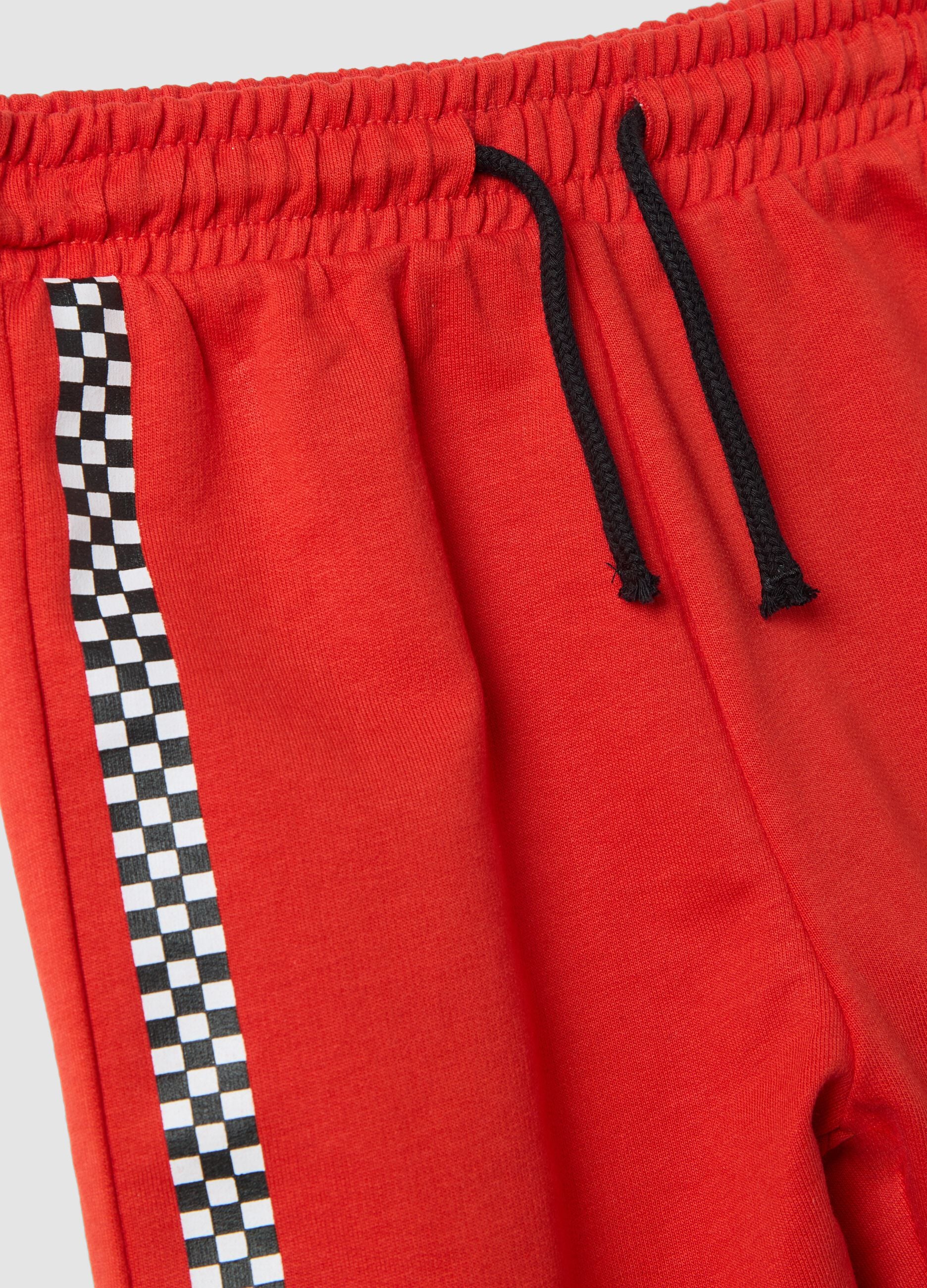 Completo jogging rosso e bianco Ducati in puro cotone per bimbo over fit