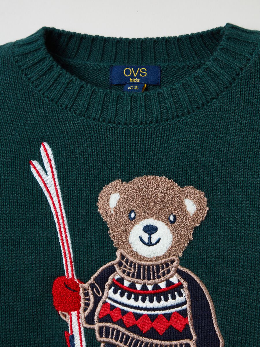 Pullover with embroidered jacquard teddy bear_2