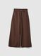 Brown stretch cotton flare trousers_4