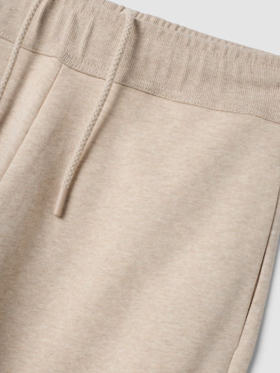 Jogger beige in misto cotone con coulisse regular fit_1