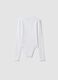 White fitted stretch cotton bodysuit with crew neck_4