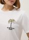 White pure cotton regular fit t-shirt with palm embroidery_3