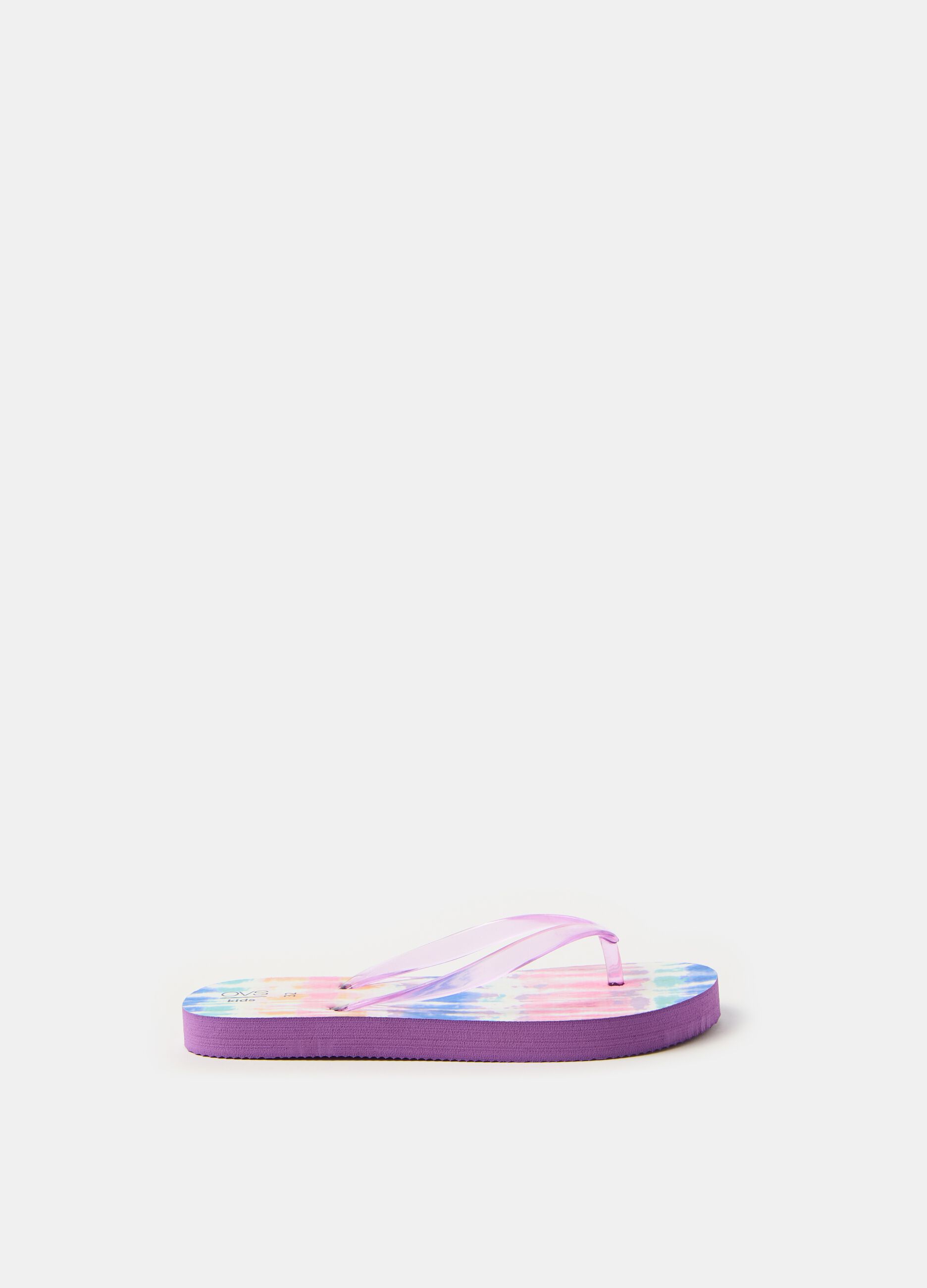Flip flops with tie-dye pattern
