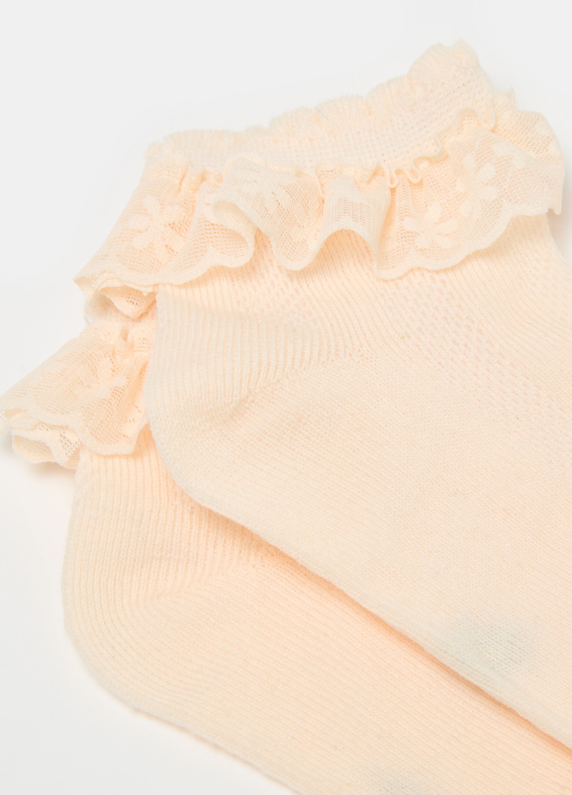 Calcetines cortos de algodón orgánico con encaje