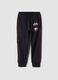 Pantaloni jogger neri in misto cotone con coulisse e logo Ducati_0