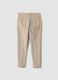 Pantaloni beige in cotone elasticizzato a coste_6