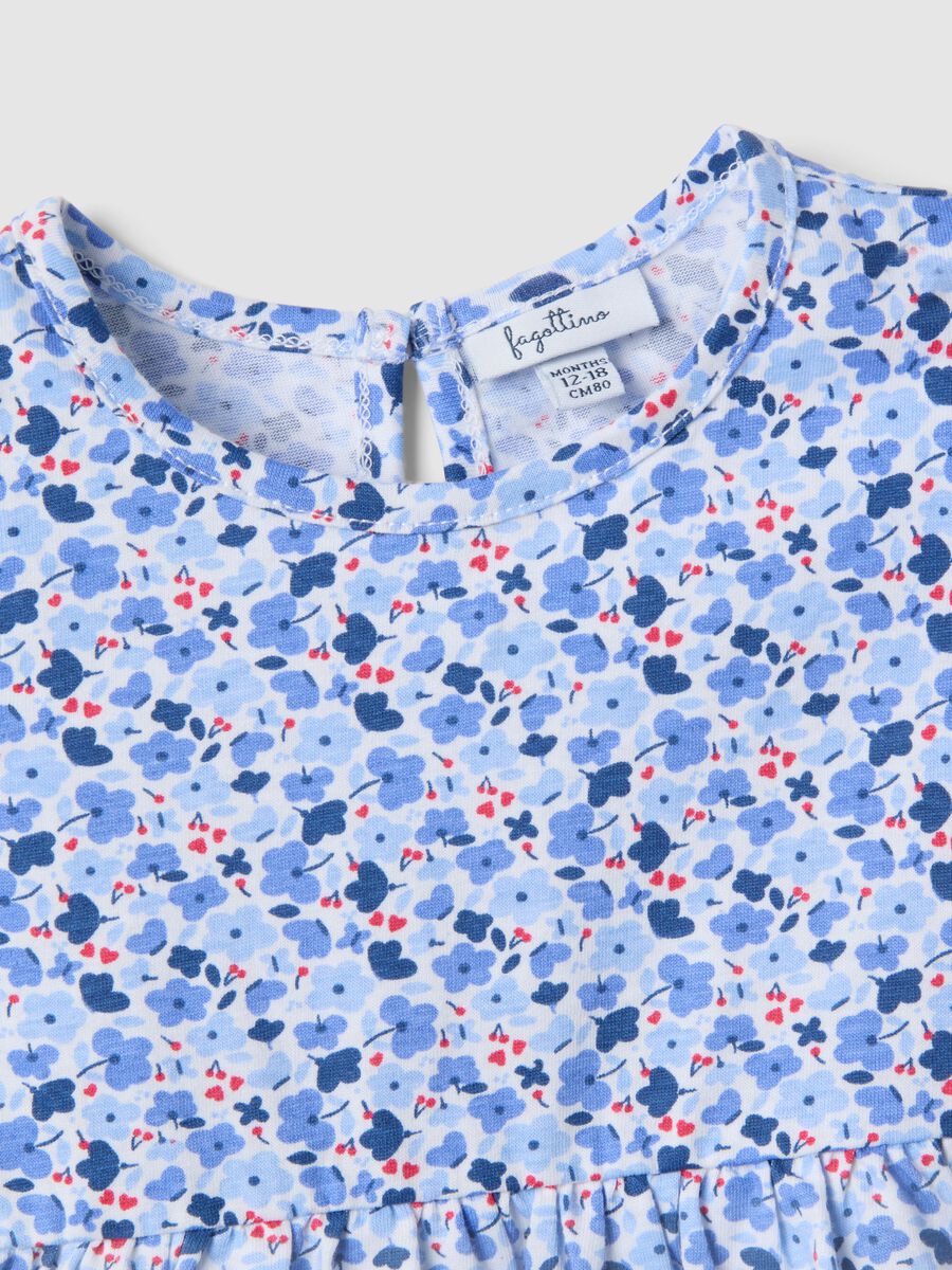 Girls' regular fit multi-colour cotton dress with flowers_3