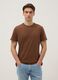 Brown crew neck pure cotton regular fit t-shirt_0