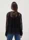 Blusa negra el&aacute;stica con encaje transparente, corte regular_3