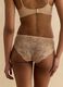 Beige regular fit briefs with lace details_2
