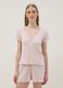 Pink pure cotton pyjama regular fit with ruched details_0