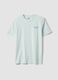 Blaues T-Shirt mit Schriftzug aus reiner Baumwolle, Regular Fit_4
