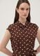 Brown midi dress in pure viscose with polka dots, regular fit_2