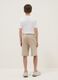 Boys' comfort fit pure cotton beige shorts_1