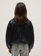Girls' black bomber jacket with oversized fit_1