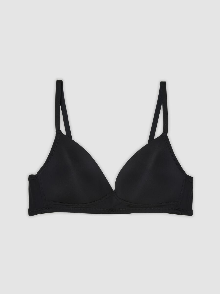 Schwarzer, gepolsterter BH aus Stretchmaterial_4