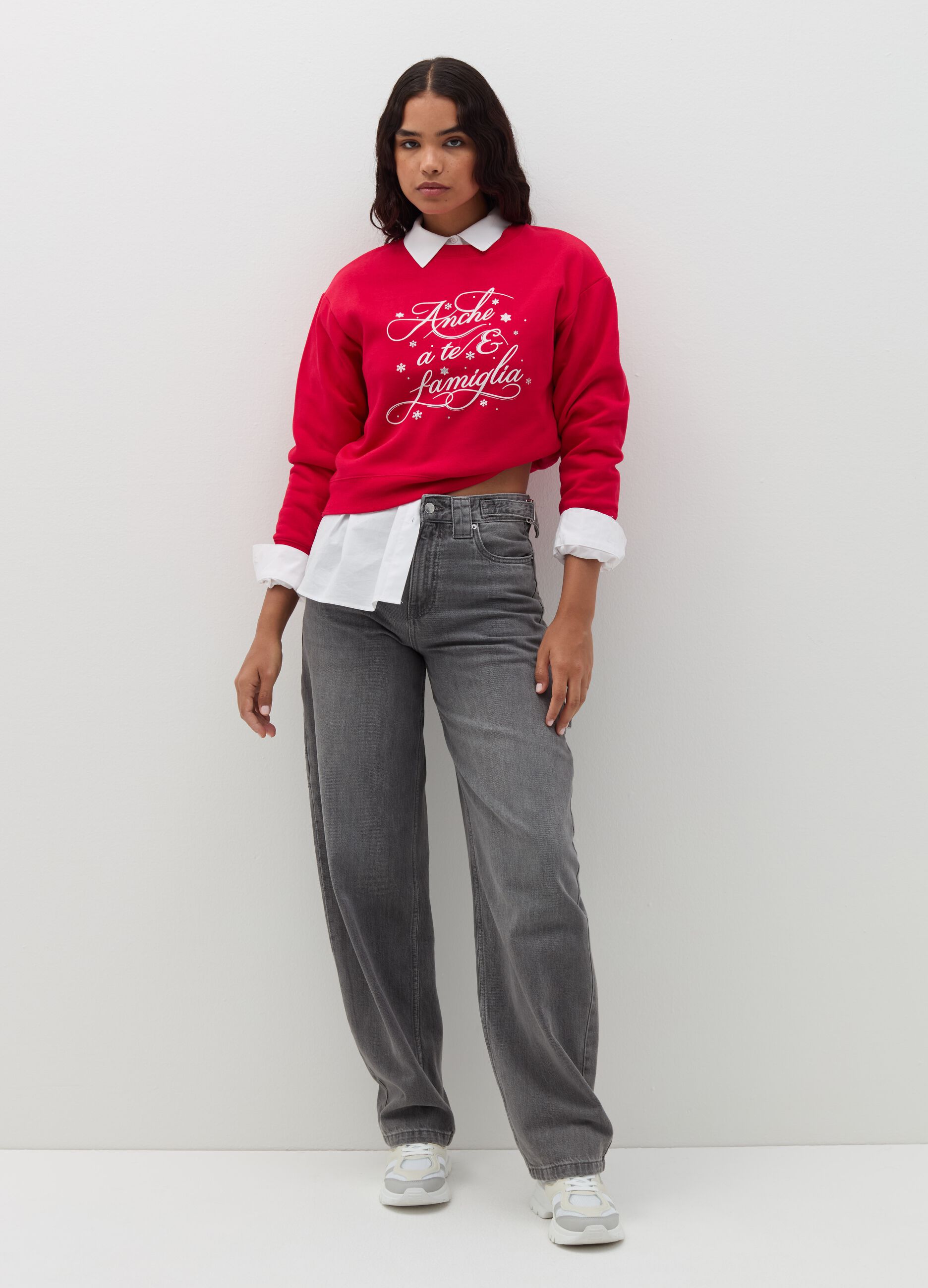 Christmas sweatshirt with round neck