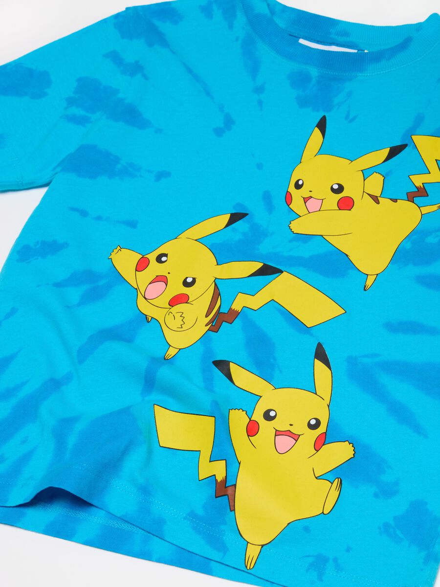 Tie-dye T-shirt with Pokémon Pikachu print_2