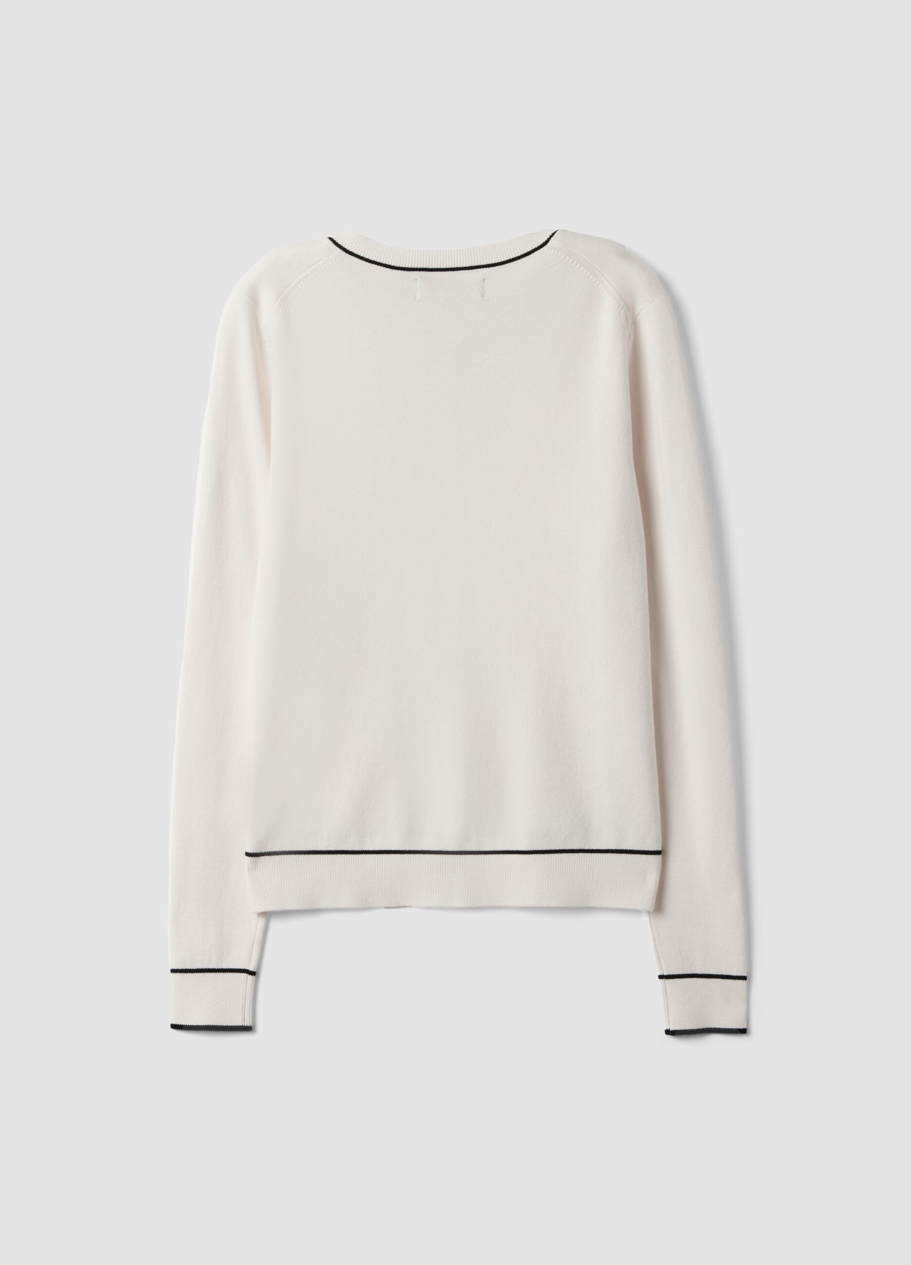 White stretch viscose regular-fit cardigan