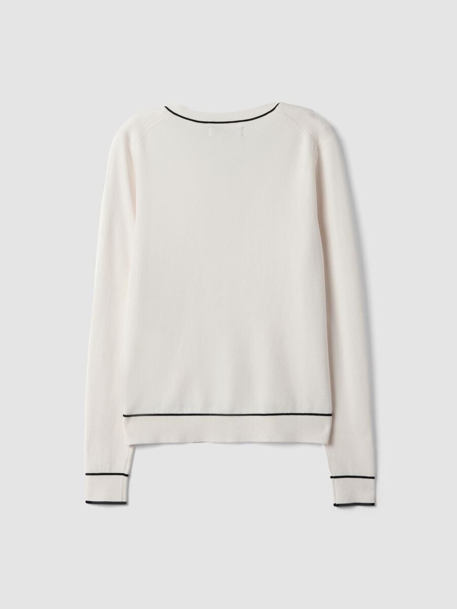 White stretch viscose regular-fit cardigan_5