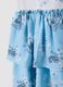 Light blue mini dress in stretch cotton with tiered skirt_3