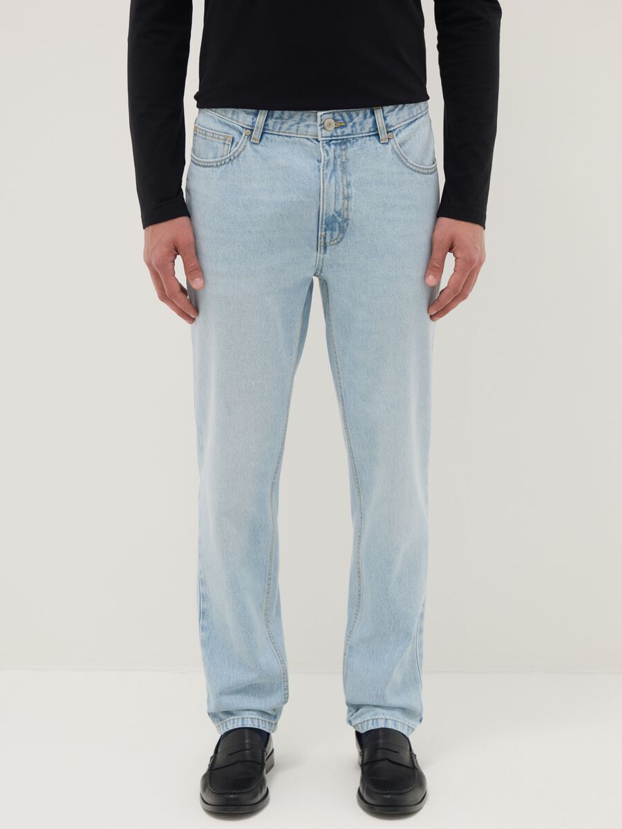 Regular fit blue jeans in pure cotton_1