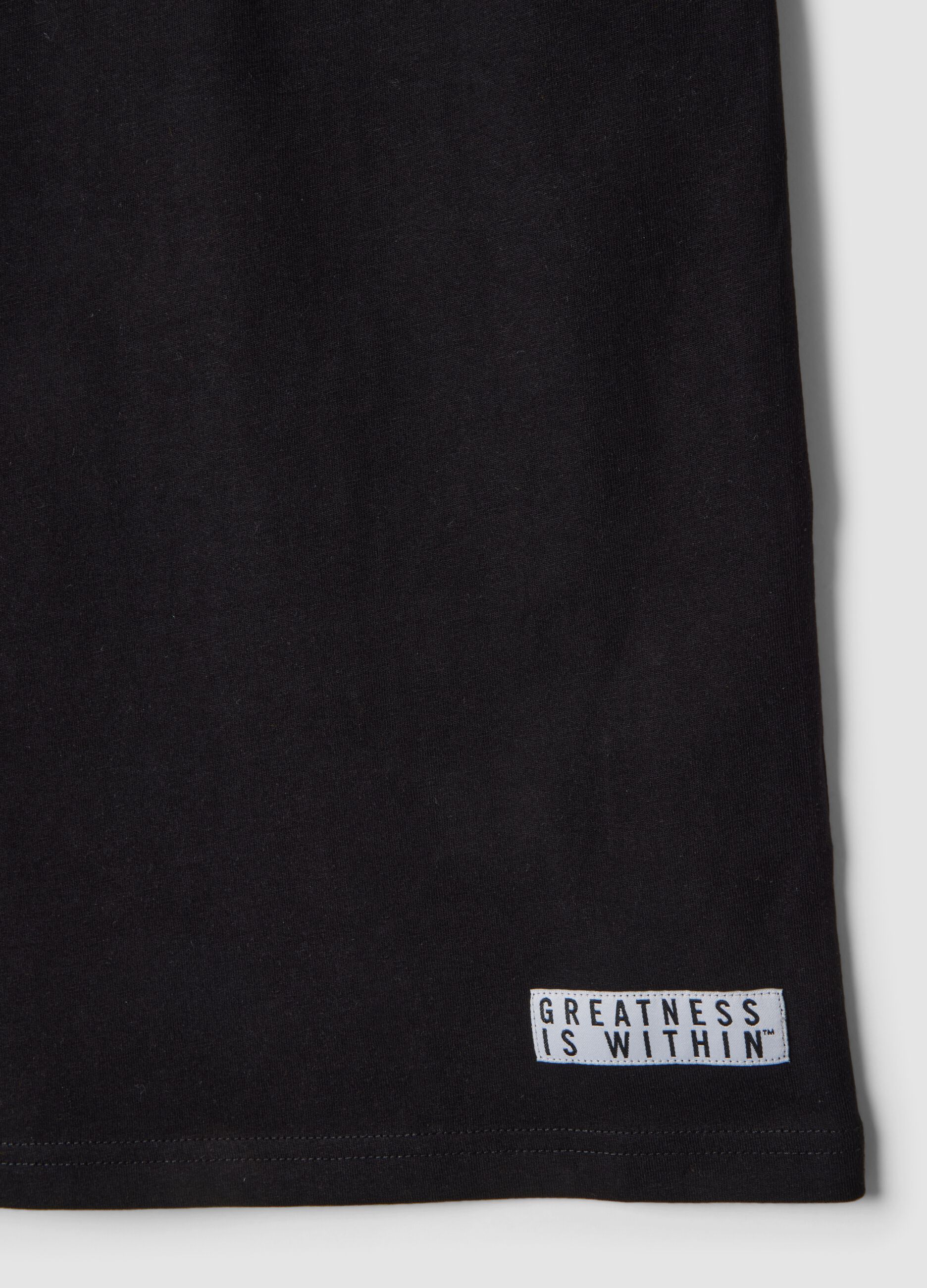 Black pure cotton regular fit T-shirt with Everlast logo