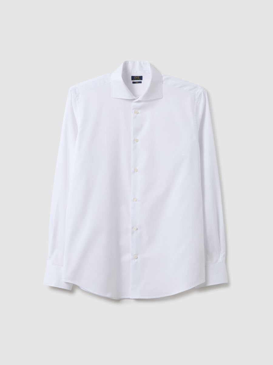 Pure Cotton Slim Fit White Shirt_4