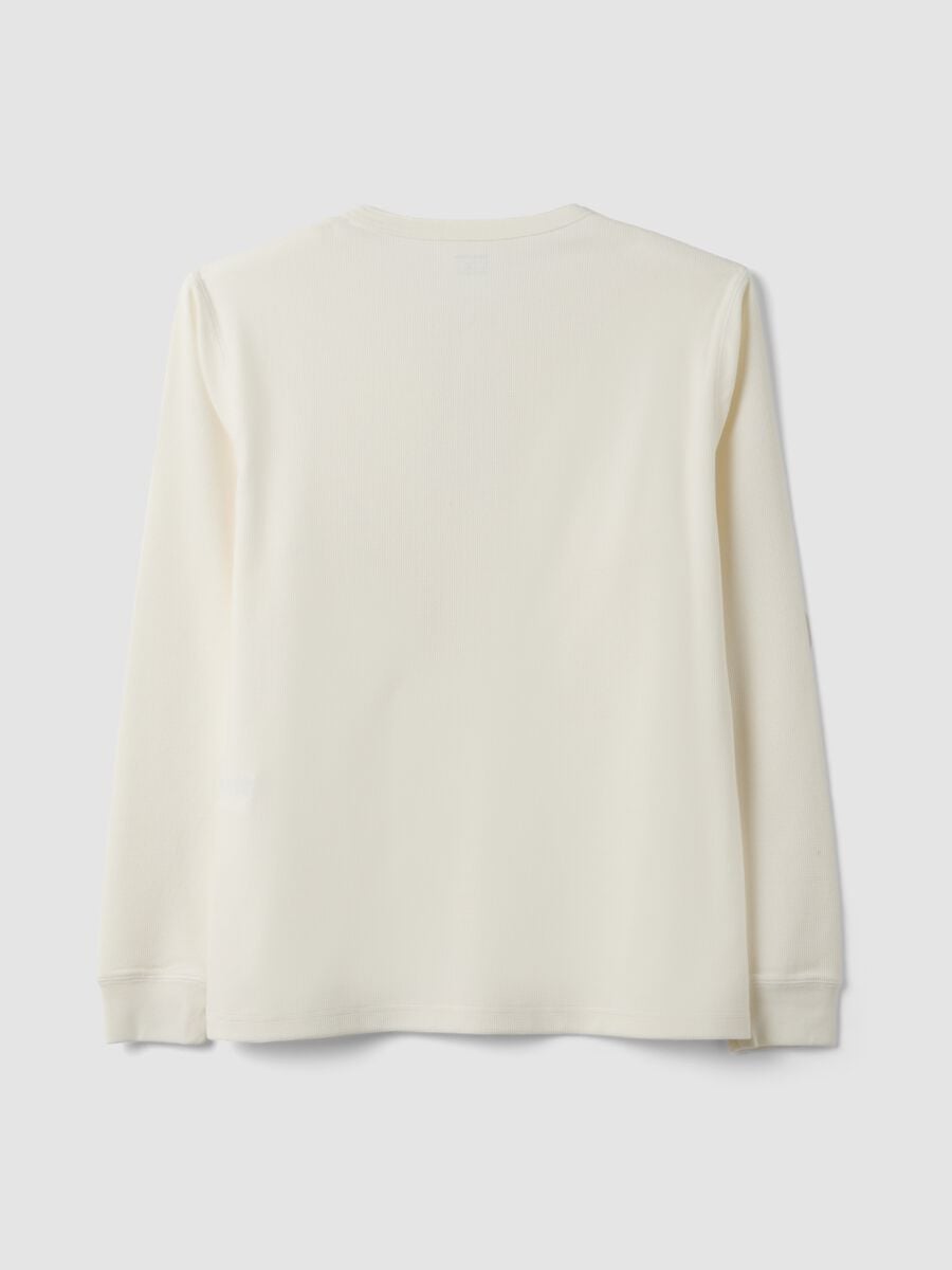 White regular-fit honeycomb viscose-blend T-shirt_2