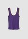 Purple ribbed pure cotton tank top_4